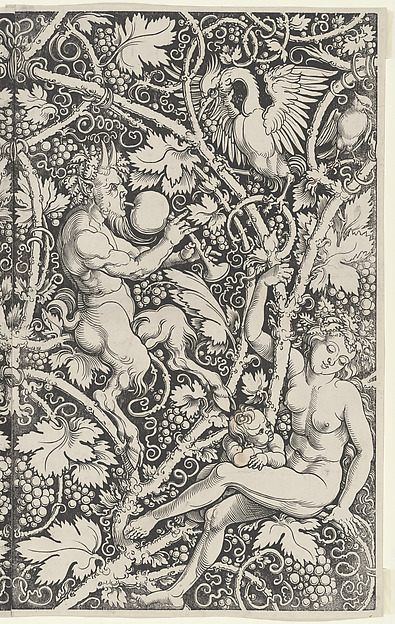 Wallpaper with Satyr Family