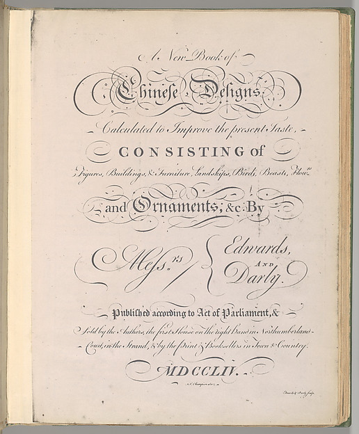 Title page of "A New Book of Chinese Designs"