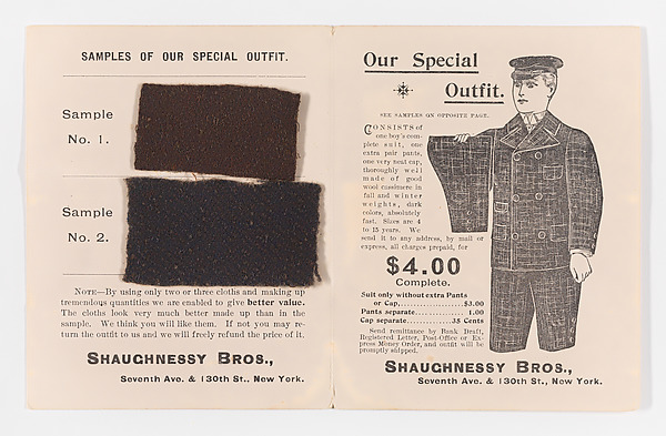 Our Special Outfit [advertizing circular] by Shaughnessy Brothers, The Metropolitan Museum of Art
