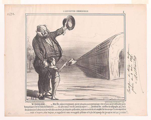Mr. Prudhomme: – My son, salute this monument..., from L'Exposition Universelle
