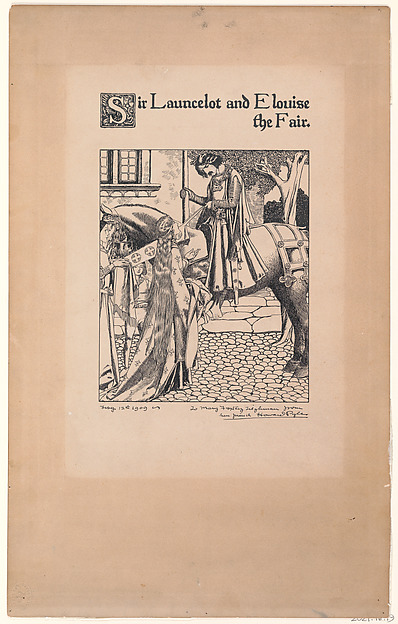 Sir Launcelot and Elouise the Fair, for "The Story of the Champions of the Round Table"