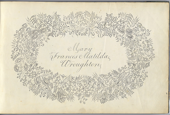 Copy Book of Embroidery Patterns — Mary Frances Matilda Wroughton