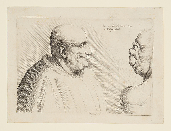 Two Deformed Heads Facing Inwards