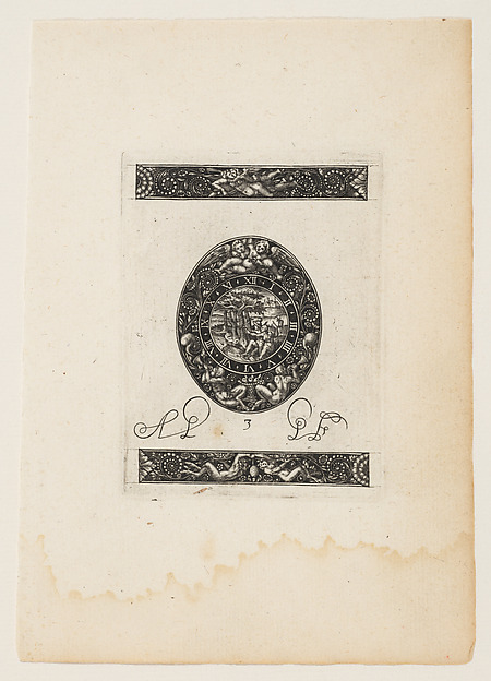 Oval Watch Plate with Diana and Endymion (?) startled, from a Series of Six Designs for Watch Cases