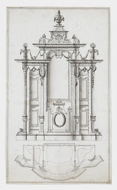Elevation and Floorplan of a Neoclassical Confessional by Anonymous, Central European, 18th century, The Metropolitan Museum of Art