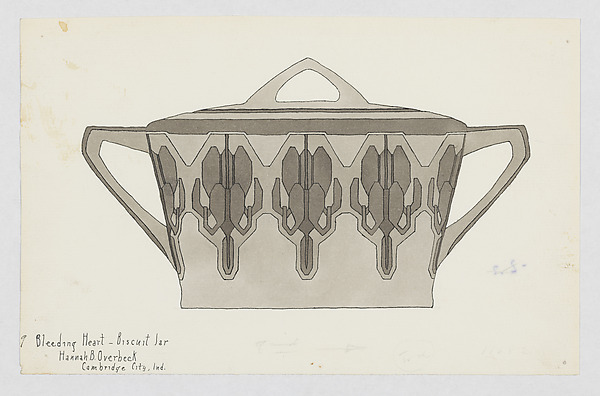 Bleeding Heart Biscuit Jar Design by Hannah Borger Overbeck, The Metropolitan Museum of Art