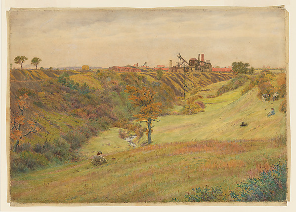 Autumn landscape with a colliery