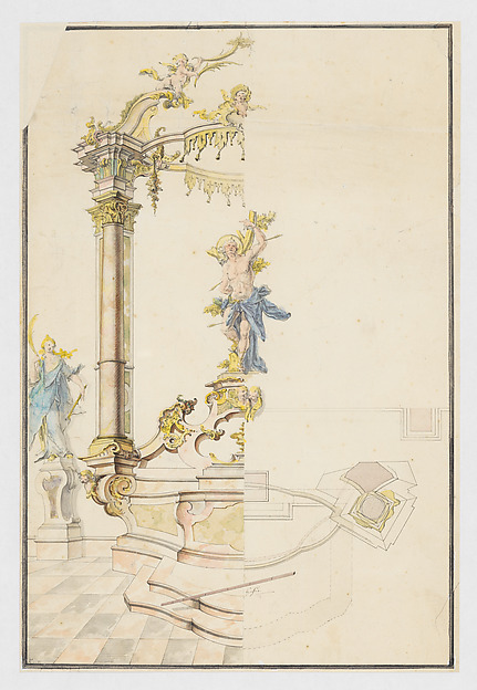 Design for an Altarpiece with a Figure of St. Sebastian