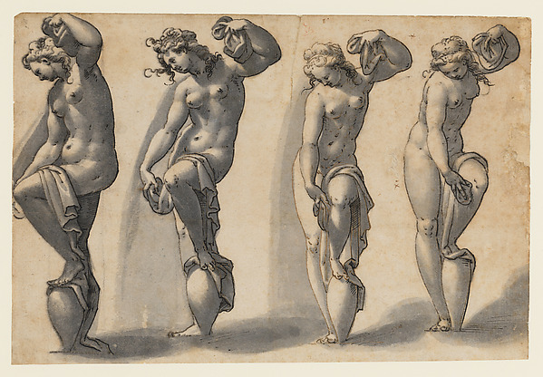 Four Studies after Giambologna's "Venus Leaving the Bath"
