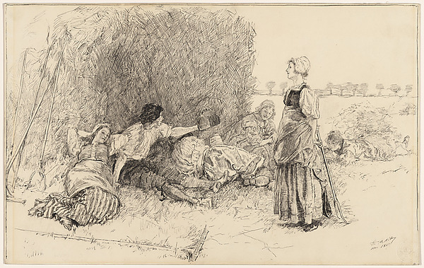 Haymakers Resting, Illustration for "The Leather Bottle"