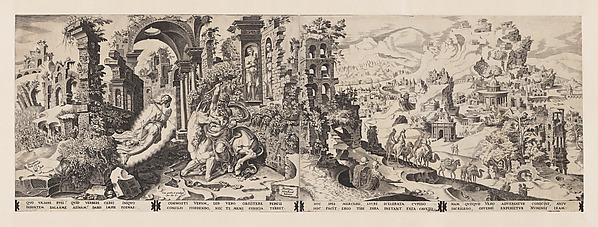 Dirck Volckertsz Coornhert engraving of Balaam stopped by the angel