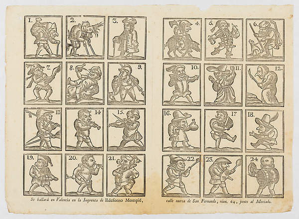 24 male dwarfs representing the trades and character types