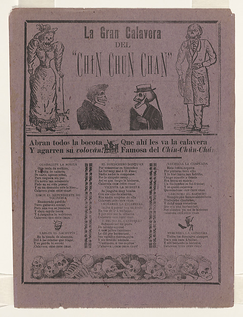 Broadsheet relating to the great skeleton of the Chin-Chun-Chan by José Guadalupe Posada, The Metropolitan Museum of Art