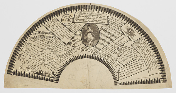 Fan leaf with seventeen charades by Anonymous, British, 18th century, The Metropolitan Museum of Art