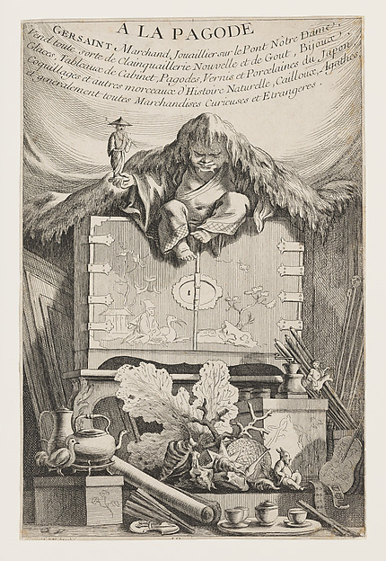A la pagode (At the pagode), Trade card of Edme Gersaint by Anne Claude Philippe de Tubières, comte de Caylus, The Metropolitan Museum of Art