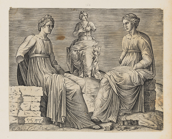 Three Seated Figures, Antique Statues from the Sassi Collection in Rome