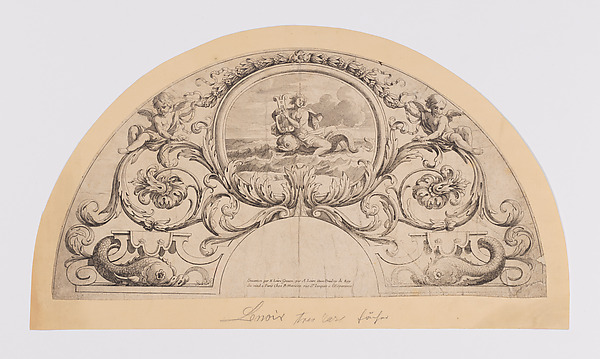 Fan leaf with acanthus scrolls and dolphins by Nicolas Loir, The Metropolitan Museum of Art