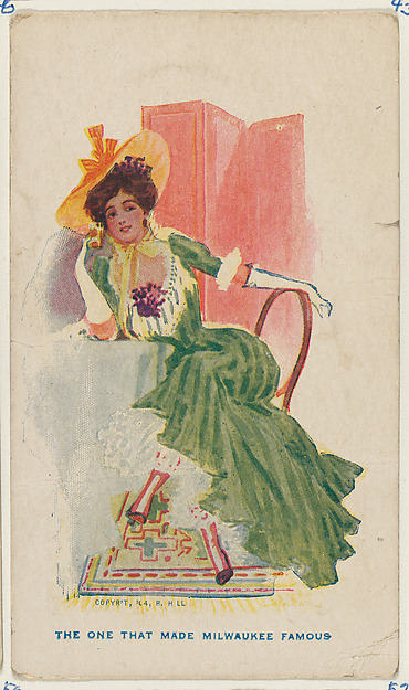 The one that made Milwaukee famous, from the "Girls and Men in Costume" series (T65), issued with Golden Eagle Cigars by I. Lewis & Co. by I. Lewis & Co., Newark, New Jersey, The Metropolitan Museum of Art