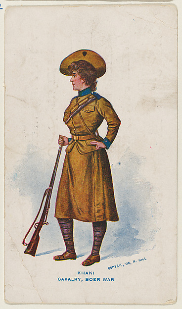 Khaki, Cavalry, Boer War, from the "Girls and Men in Costume" series (T65), issued with Golden Eagle Cigars by I. Lewis & Co. by I. Lewis & Co., Newark, New Jersey, The Metropolitan Museum of Art