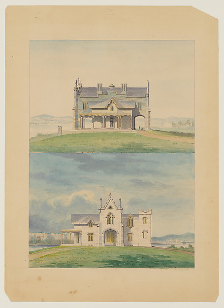 Knoll for William and Philip R. Paulding, Tarrytown (south and east [front] elevations)