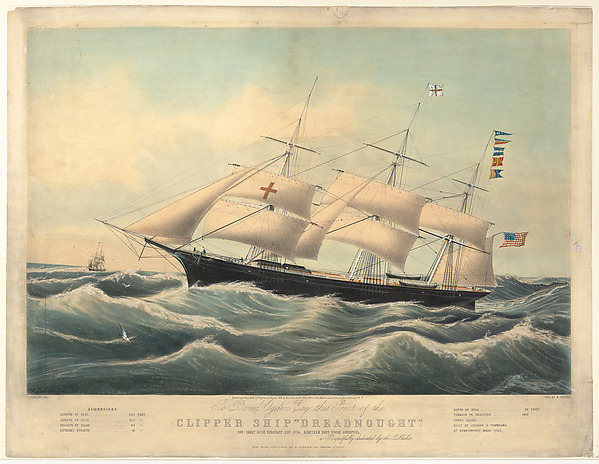 Clipper Ship "Dreadnought" off Sandy Hook, February 23, 1854, nineteen days from Liverpool