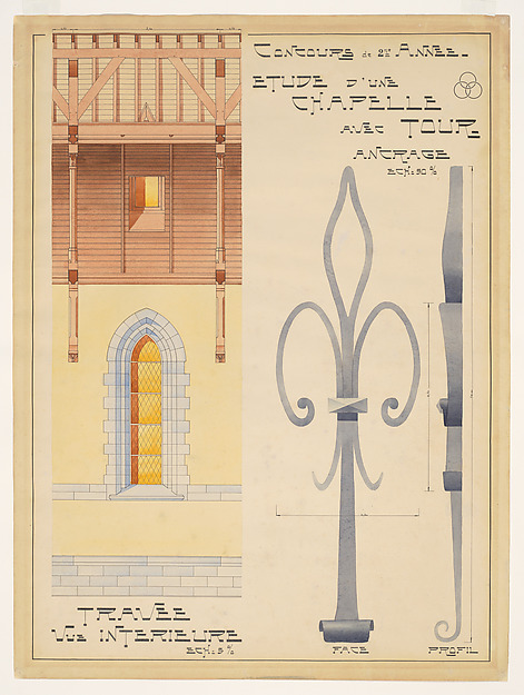 Second Year Competition Drawing for a Chapel with a Tower