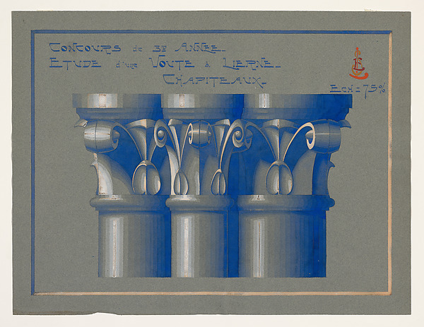 Competition Drawing of a Gothic Capital