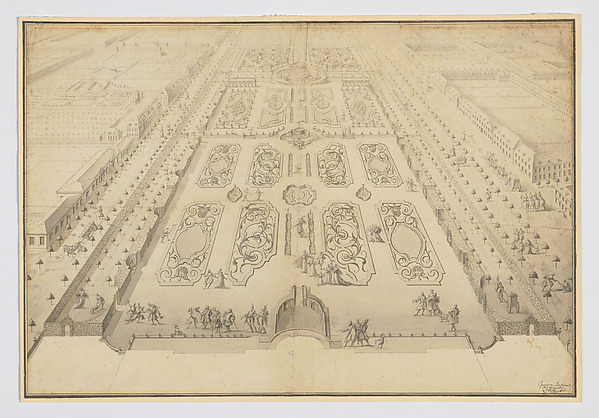 Bird's-Eye View of Part of the Gardens at Ludwigsburg, created for Duke Eberhard Ludwig von Württemburg