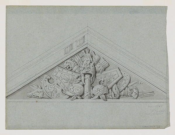 Design for a Pediment with an Armorial Trophy by Jean-Baptiste Louis Plantar, The Metropolitan Museum of Art