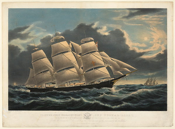 Clipper Ship "Dreadnought" off Tuskar Light, 12 1/2 Days from New York on her Celebrated Passage into Dock of Liverpool in 13 Days 11 Hours, December 1854