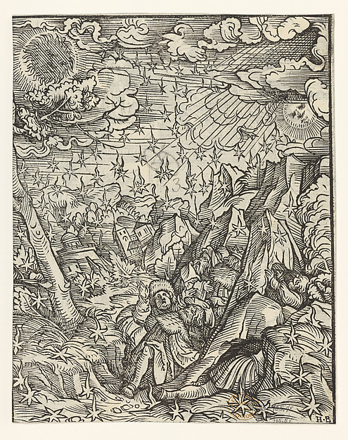 The Fire-Rain, plate 5 from "The Apocalypse" by Hans Burgkmair