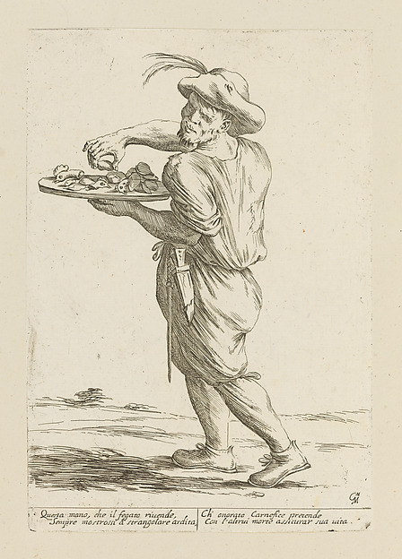 Vendor of Chicken Heads and Livers, plate 5 from "Di Bologna l'Arti per via D'An.ibal' Ca.rac" by Giuseppe Maria Mitelli, The Metropolitan Museum of Art