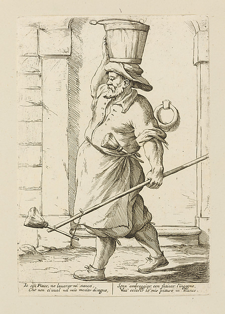 Mason Going to Whitewash Walls, plate 7 from "Di Bologna l'Arti per via D'An.ibal' Ca.rac"
