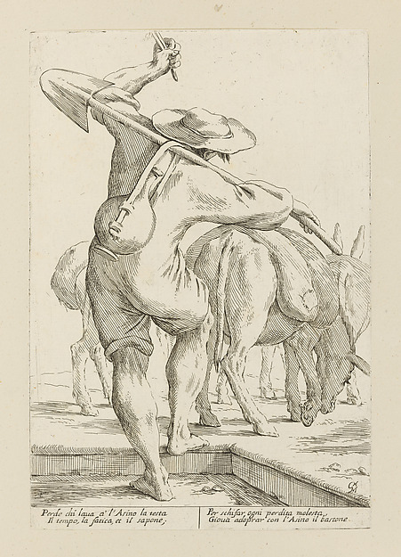 Donkey Driver with His Herd, from Di Bologna l'Arti per via D'An.ibal' Ca.rac, plate 32