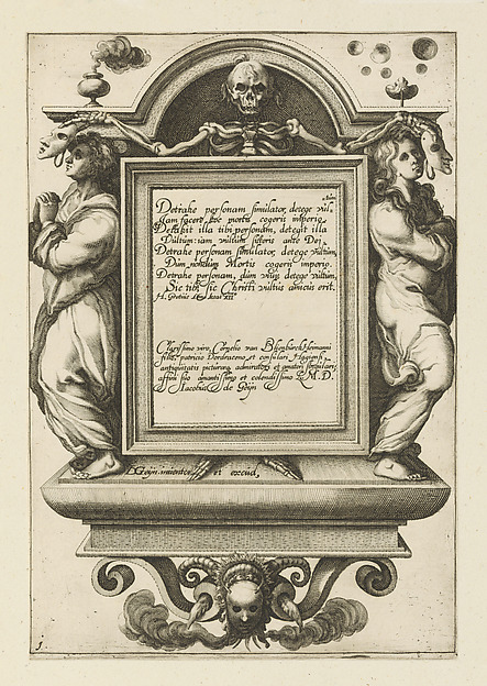 Title plate from "The Masquerades" by Jacques de Gheyn II, The Metropolitan Museum of Art