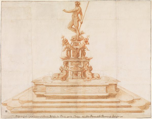 Copy after Giambologna's Neptune Fountain in Piazza San Petronio, Bologna