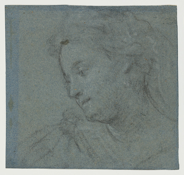 Young woman in bust-length turning to the left