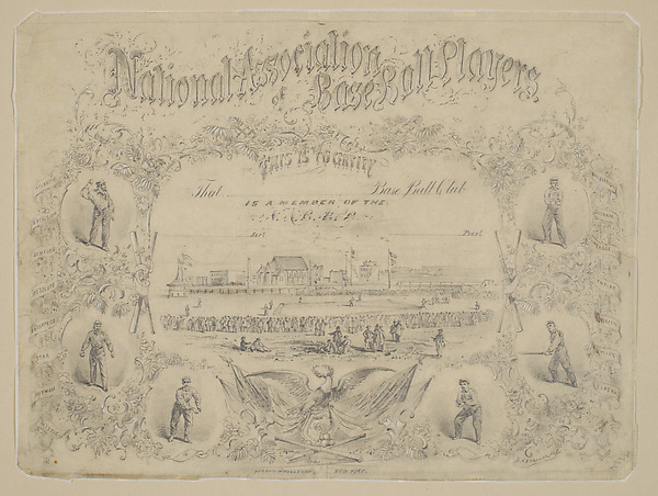 Design for National Association of Base Ball Players Certificate of Membership by James A. Shearman, The Metropolitan Museum of Art