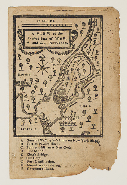 A View of the Present Seat of War, at and Near New York, in An Astronomical Diary; or, Almanack for the year of Christian Æra, 1777