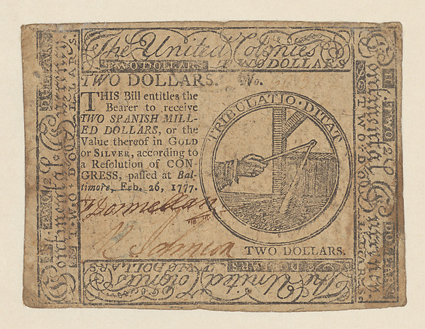 United Colonies Continental Currency – Two Dollars