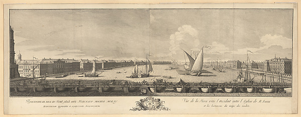 Vue de la Neva vers l'Occident entre l'Eglise de St. Isaac et les batimens du Corps des Cadets by Mikhail Makhaev, The Metropolitan Museum of Art