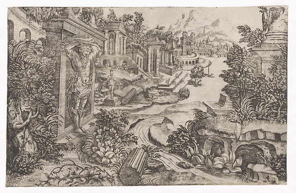 Fantastic River Landscape with Classical Ruins and an Atlantes by Monogrammist DB, The Metropolitan Museum of Art