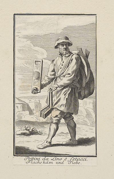 Plate 4[l]: Vendor of flax combs and sieves