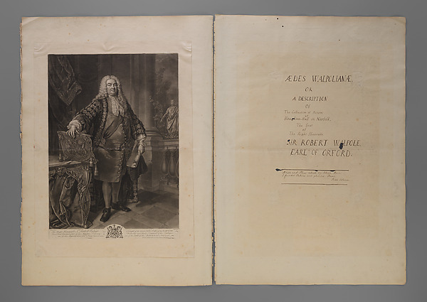 Title Page: Aedes Walpolianae, or a Description of the Collection of Pictures at Houghton Hall in Norfolk, the seat of the Right Honorable Sir Robert Walpole, Earl of Orford by Horace Walpole, 4th Earl of Orford, The Metropolitan Museum of Art