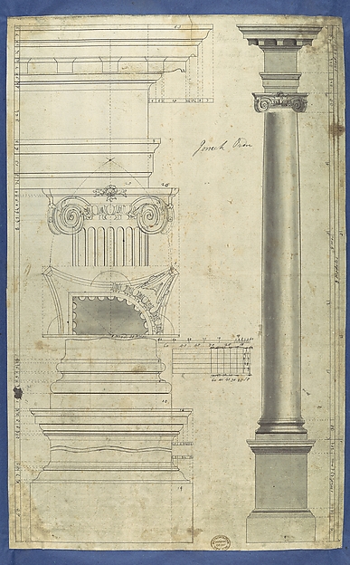The General Proportion of the Ionick [Ionic] Order, in Chippendale Drawings, Vol. I