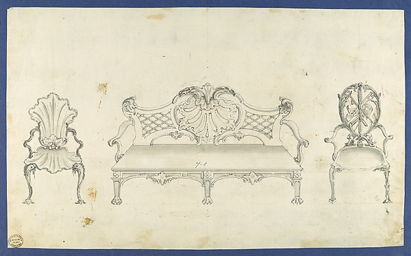 Two Garden Chairs and Long Seat, in Chippendale Drawings, Vol. I