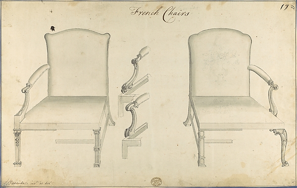 Two French Chairs, in Chippendale Drawings, Vol. I by Thomas Chippendale, The Metropolitan Museum of Art