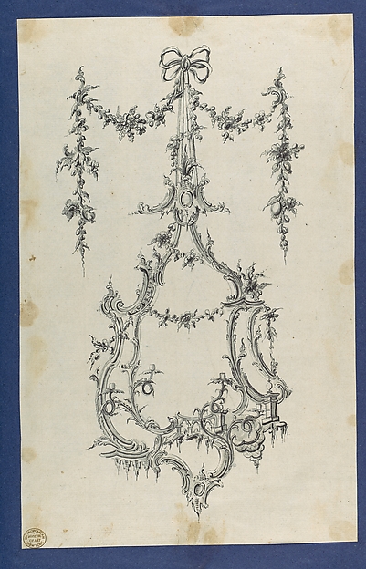 Mirror with Sconces, in Chippendale Drawings, Vol. I