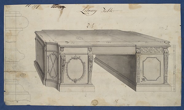 Library Table, from Chippendale Drawings, Vol. II