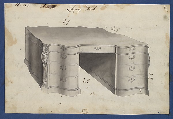 Library Table, from Chippendale Drawings, Vol. II